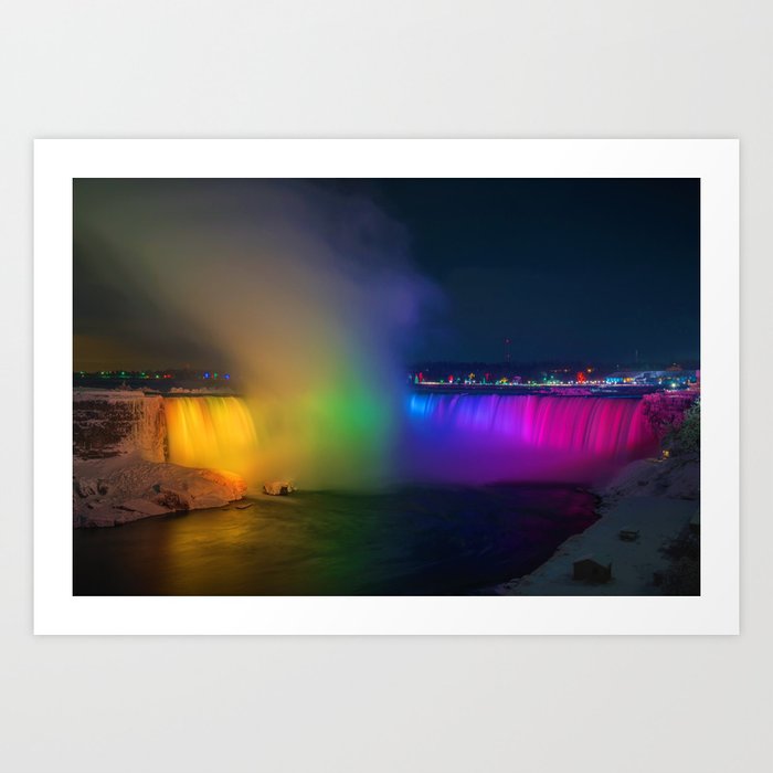 Rainbow Niagara Falls Waterfall (Color) Art Print