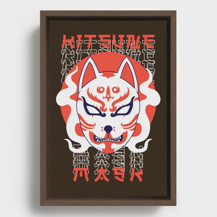 Kitsune Mask Framed Canvas
