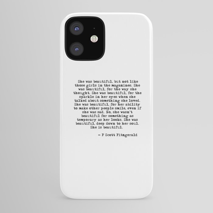 She Was Beautiful Fitzgerald Quote Iphone Case By Quoteme Society6