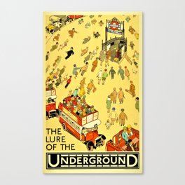 Vintage Lure of the London Underground Subway Travel Advertisement Poster Canvas Print