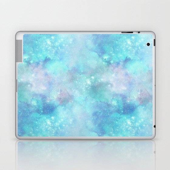 Aqua Blue Galaxy Painting Laptop & iPad Skin