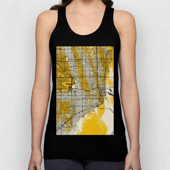 Miami Artistic Map - Yellow Collage Tank Top