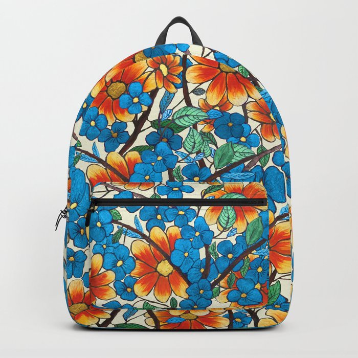 Orange Flowers Backpack
