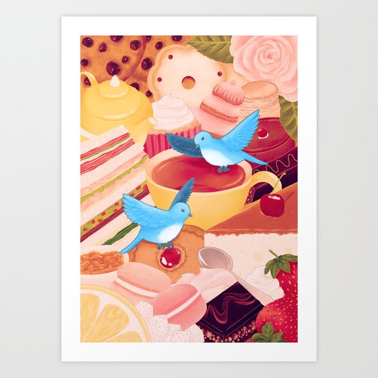 Tea Time Poesy Art Print