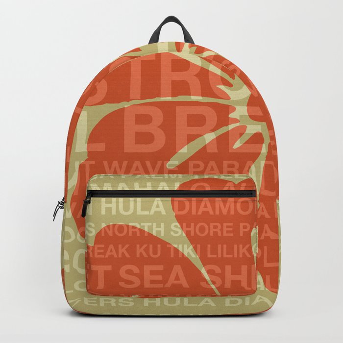 Summer Words Hawaiian Hibiscus Graphic Design Backpack