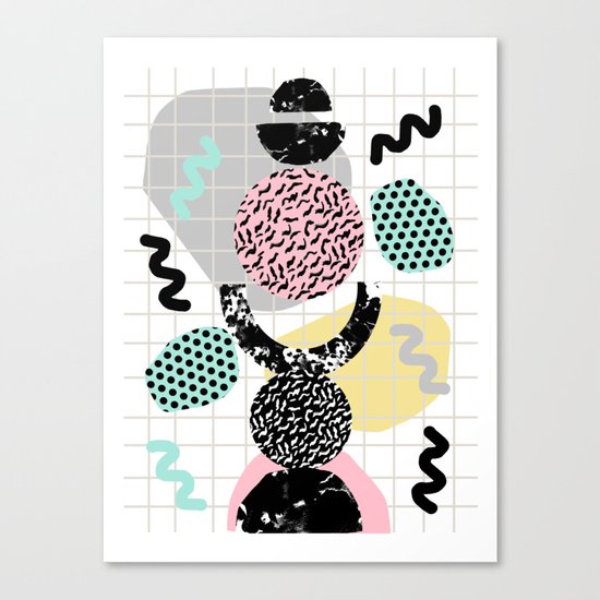 Righteous - abstract minimal throwback retro memphis style art decor wacka design Canvas Print