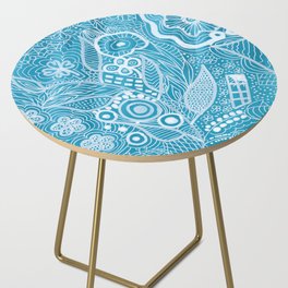 Turquoise Line Work Side Table