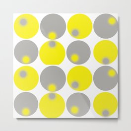 Gray & Yellow - 2 Metal Print | Gray, Japan, Absract, Yellow, Collage, Colorfun, Geometric, Circles, White, Yellowandgray 
