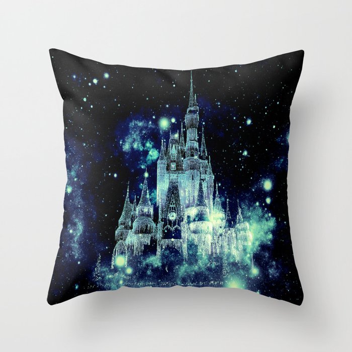 Celestial Palace Teal Turquoise Blue Throw Pillow