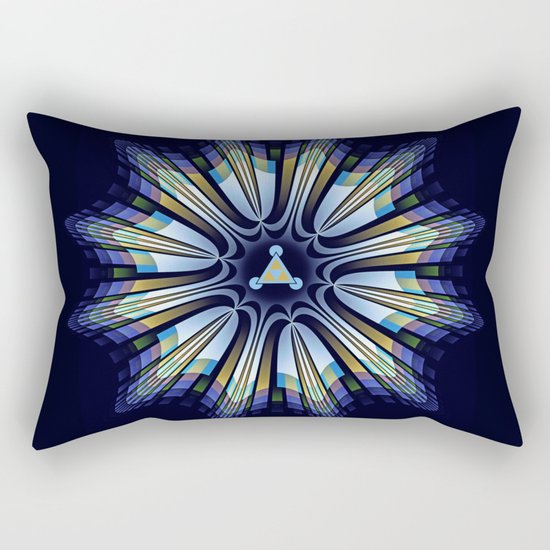 Retro design star in blue, gold, green and pink Rectangular Pillow