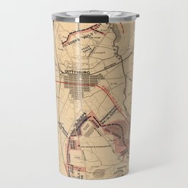 Vintage Map of Gettysburg and Vicinity, July 1863 Travel Mug
