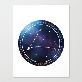 Pisces Zodiac | Nebula Circle Canvas Print