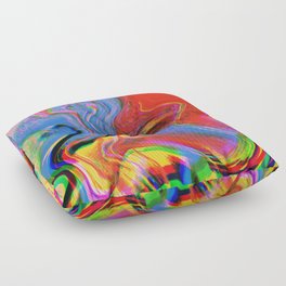 Abstract Glitch Wave Pop Halftone Art by Emmanuel Signorino Floor Pillow