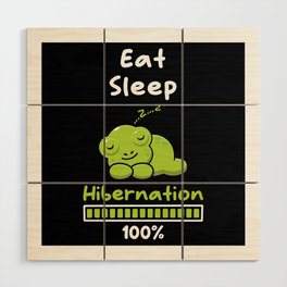 Eat Sleep Hibernation 100 Frog Wood Wall Art