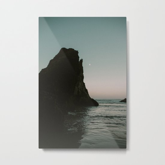 Oregon Coast Dark Ocean Metal Print