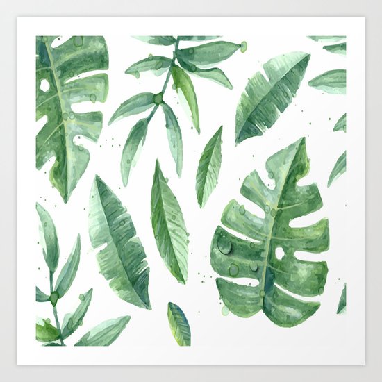 Leaves of the tropics Art Print