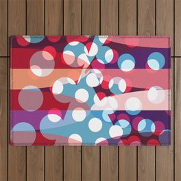 Bubbles of love abstract art geometric pop pattern Outdoor Rug
