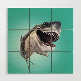 Smiling Shark Selfie Wood Wall Art