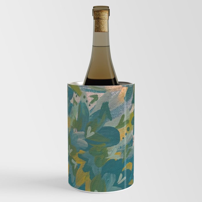 Love in the Garden abstract painting  Wine Chiller