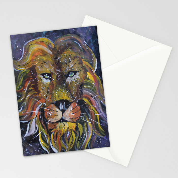 Lion Painting Lion Wallart Stationery Cards By Heyalex Society6