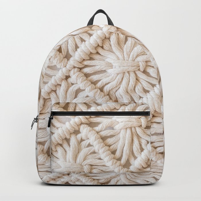 Seamless pattern handmade macrame texture Backpack