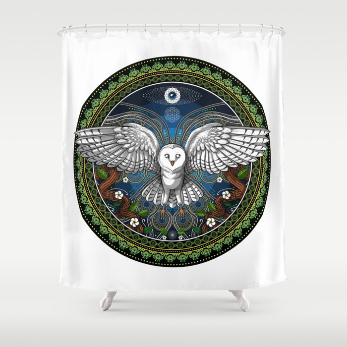 Ayahuasca Owl Bird Shower Curtain