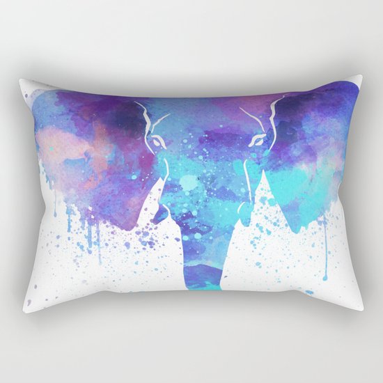 Watercolor Elephant Head Rectangular Pillow