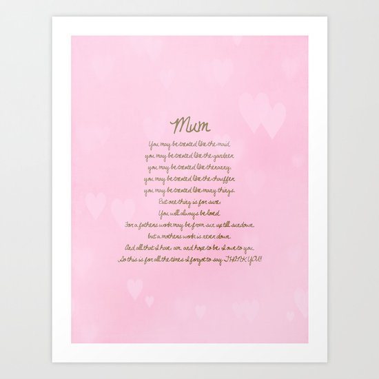 Mum Art Print