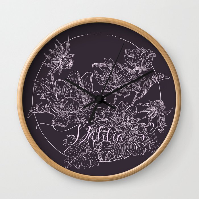 Dahlia violet Wall Clock