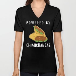 Funny Tex Mex Food Powered By Chimichangas product Unisex V-Neck