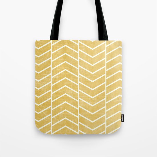 Yellow Chevron Tote Bag