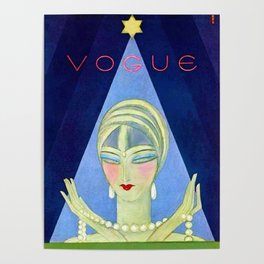 1927 Vintage Art Deco Flapper Young Woman Winter Magazine Cover by Eduardo Garcia Benito Poster