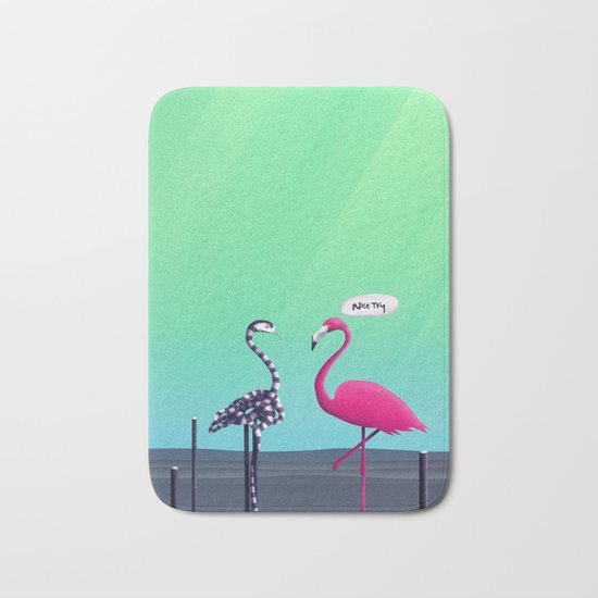 Nice Try, Flamingo! Bath Mat