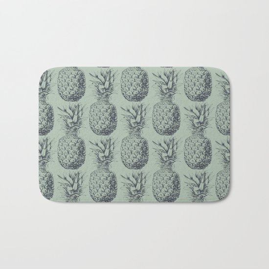 Pineapple, tropical fruit pattern design Bath Mat