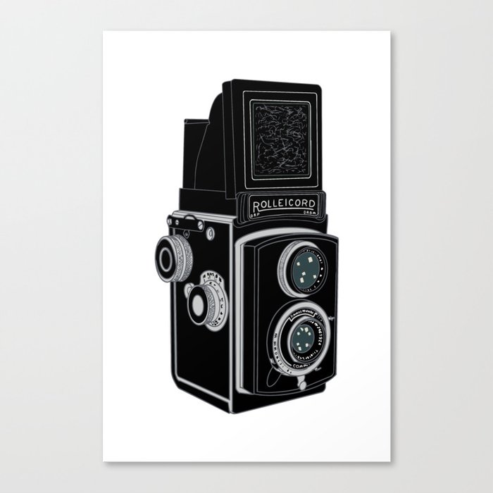 Vintage Rolleicord Film Camera Retro Illustration Canvas Print