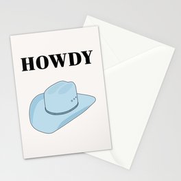 Howdy - Cowboy Hat Blue Stationery Card
