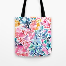 Magic flowers and nature watercolor - Multicolored Tote Bag