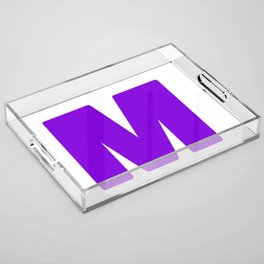 M (Violet & White Letter) Acrylic Tray