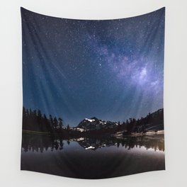 Summer Stars - Galaxy Mountain Reflection - Nature Photography Wall Tapestry