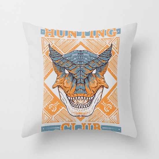 Hunting Club: Tigrex Throw Pillow