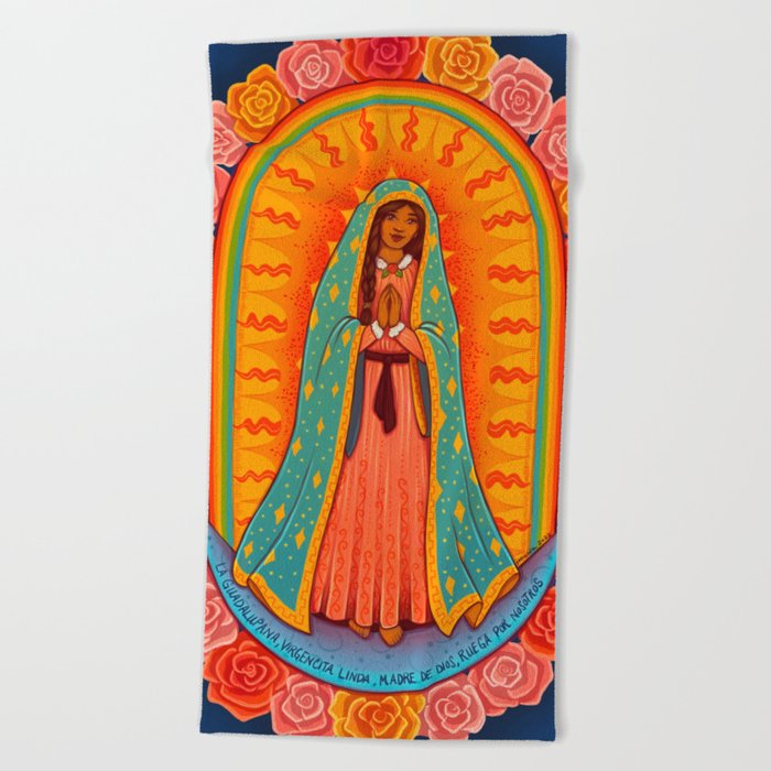 Our Lady of Guadalupe Beach Towel