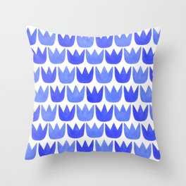 Tiptoe Tulips Blue Throw Pillow