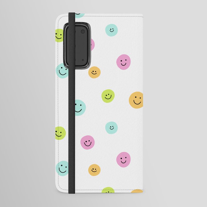 Happy Face Pattern (pastel) Android Wallet Case