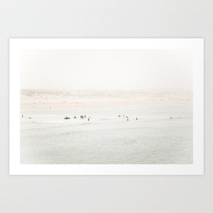 Beach Print - Surfers - Ocean - Minimal Beach - Sea - Travel photography Art Print