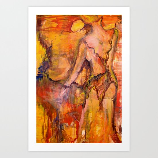 She walks along the canyon Art Print