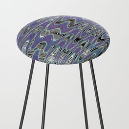 Black And White Abstraction With Purple Counter Stool