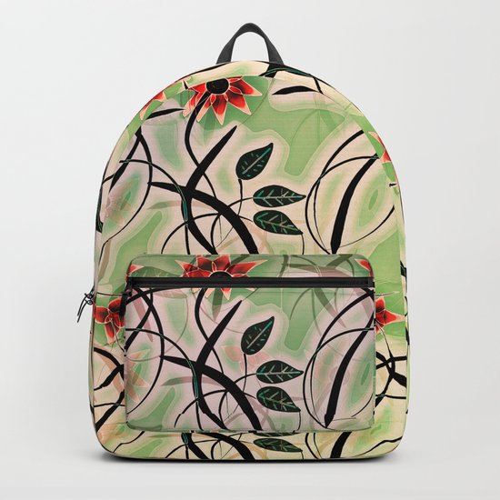 Flower Swirl Pattern Day Backpack