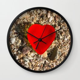 Red Heart Shape Jelly Candy on the Beach of Cannes  Wall Clock | Symbol, Cannes, Close Up, Amour, Photo, Heartshaped, Emmanuelsignorino, Heart, Love, Redheart 
