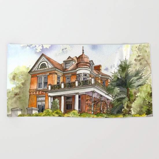 Stately Manor House Beach Towel