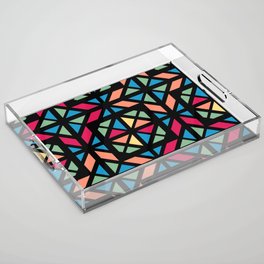 Stained glass black contour colorful Acrylic Tray